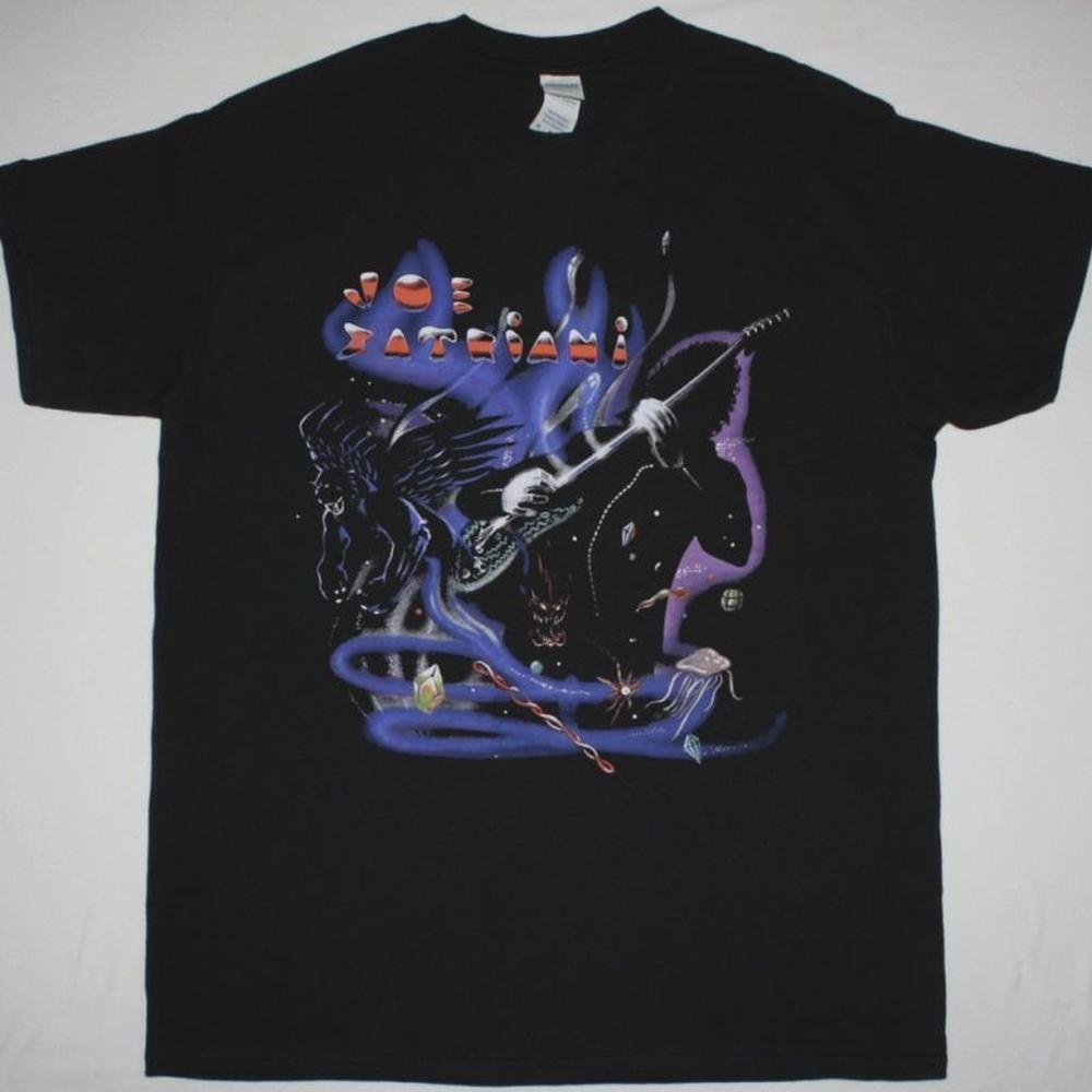 Joe Satriani Dreaming In A Blue World Tour Retro 90s Guitar New Black T-Shirt